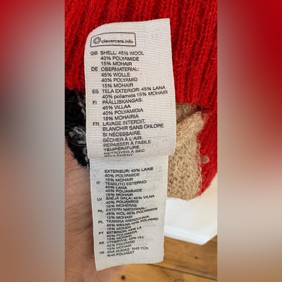 & Other Stories Stockholm atelier Red Striped Wool Thin Knit  Sweater , sz : XS - Picture 9 of 9